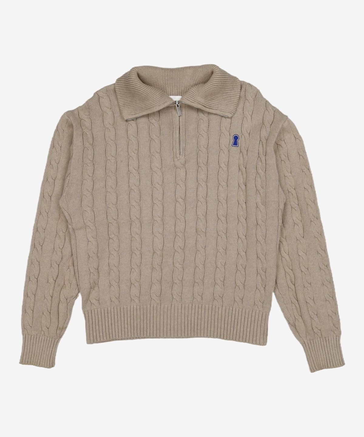 세컨모놀로그(SECONDMONO) Heavyweight Cable Half Zip Knit [OATMEAL]_COOSKT042OATMEAL M