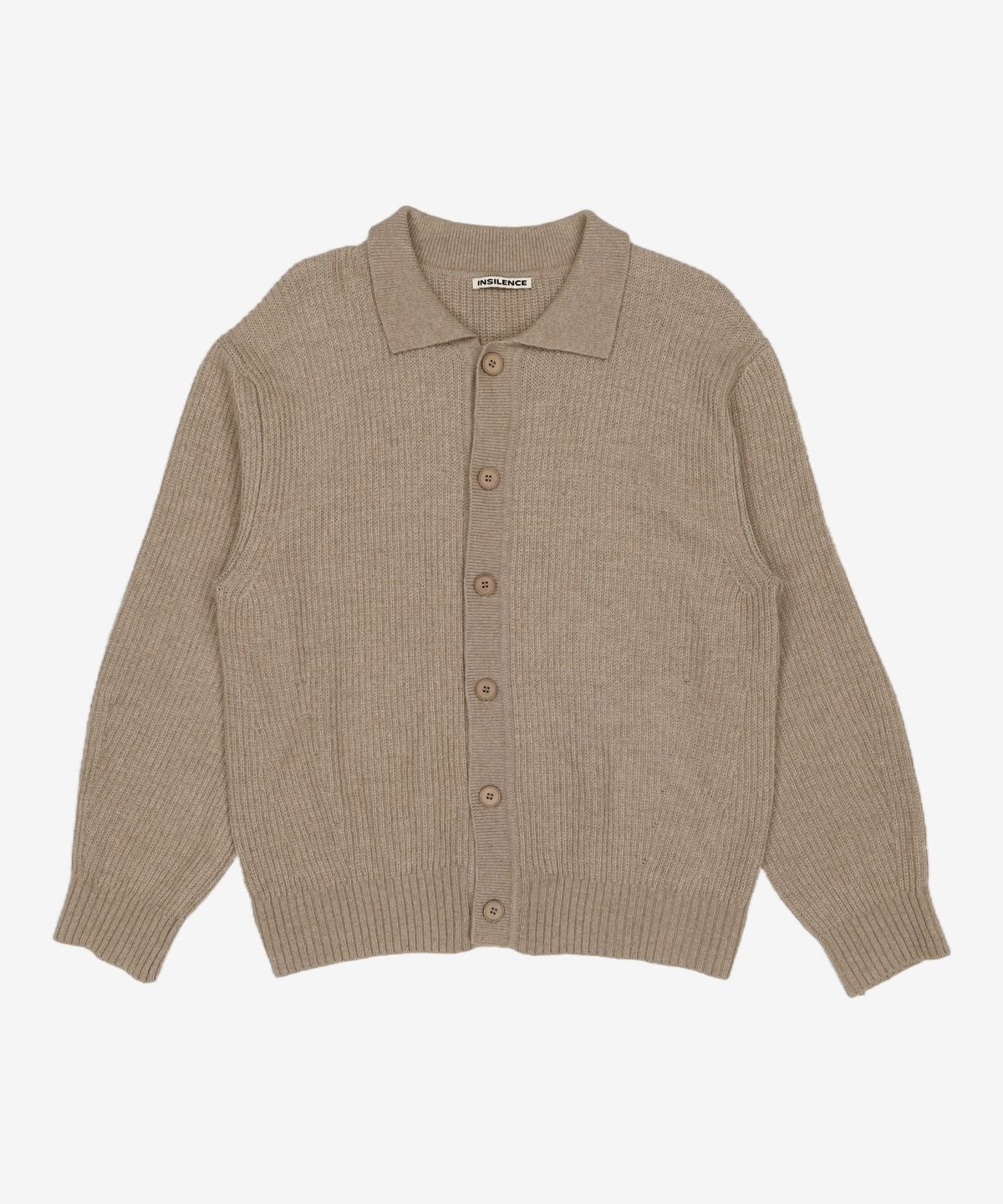 인사일런스(INSILENCE) 라쿤 칼라 니트 카디건 SAND BEIGE M