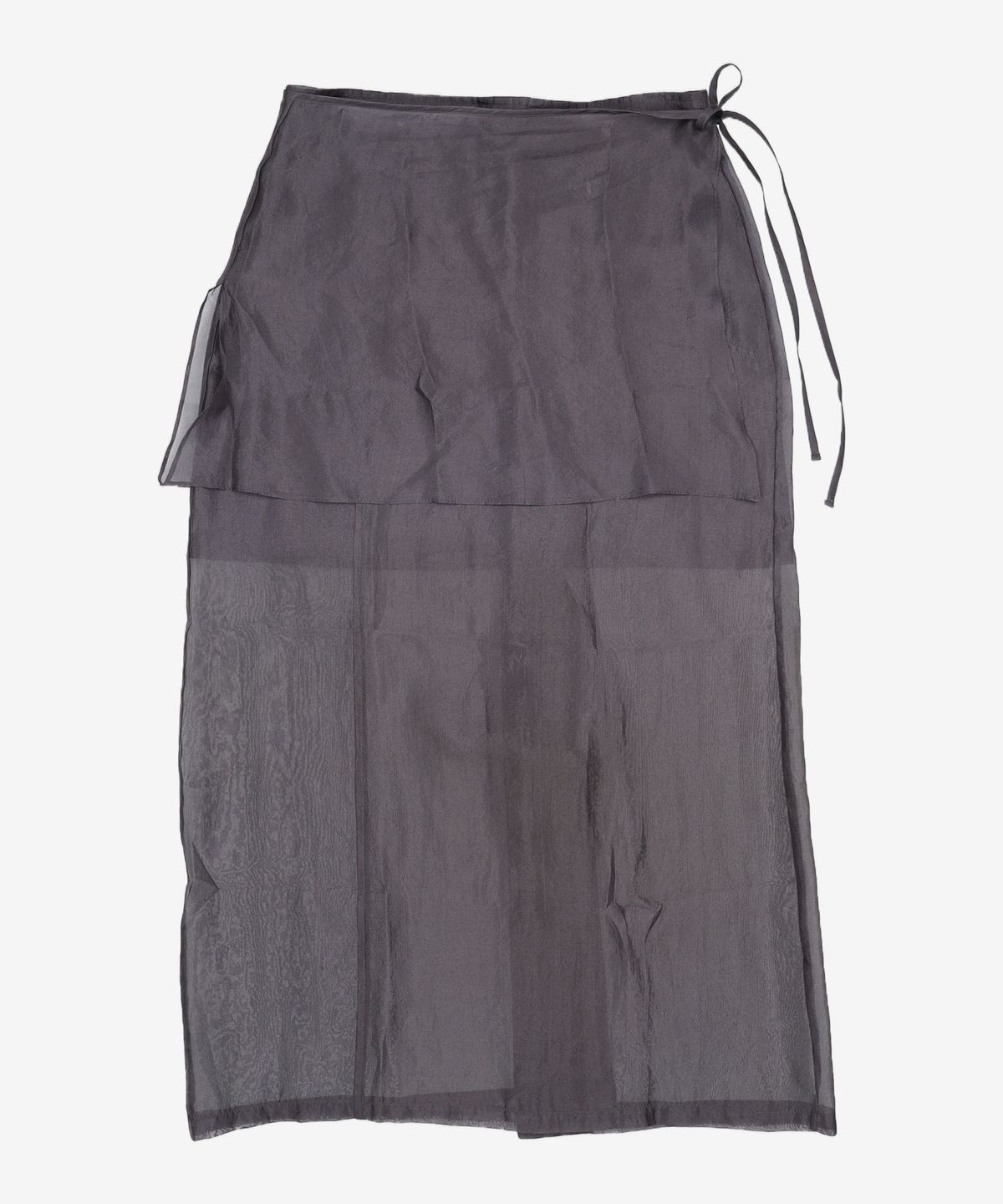 리이(RE RHEE) SHEER CUPRO MAXI SKIRT MIDNIGHT NAVY L