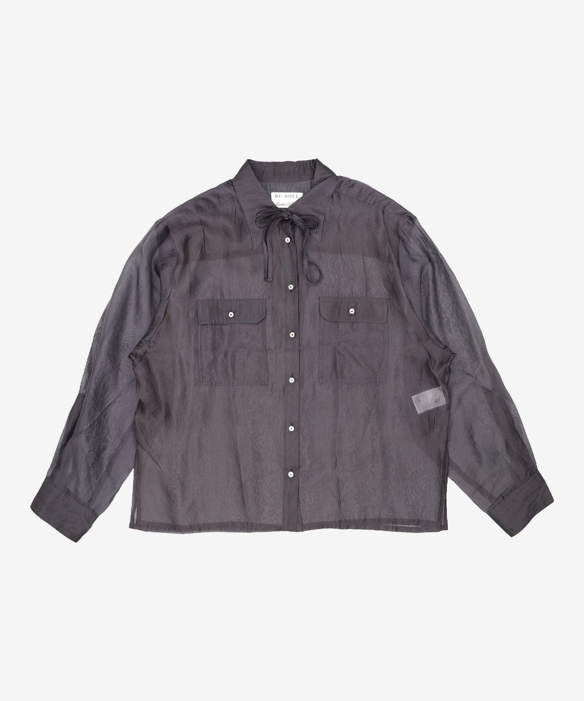 리이(RE RHEE) SHEER CUPRO SHIRTS MIDNIGHT NAVY ML