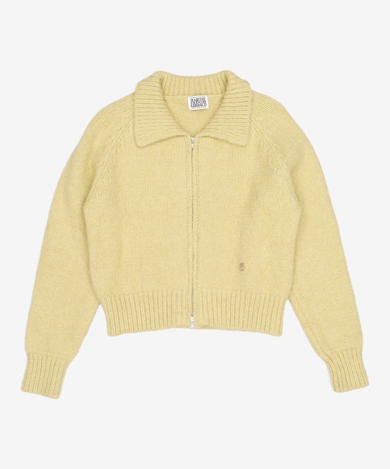 MFG x INGHWA W HAIRY ZIPUP CARDIGAN light olive OS