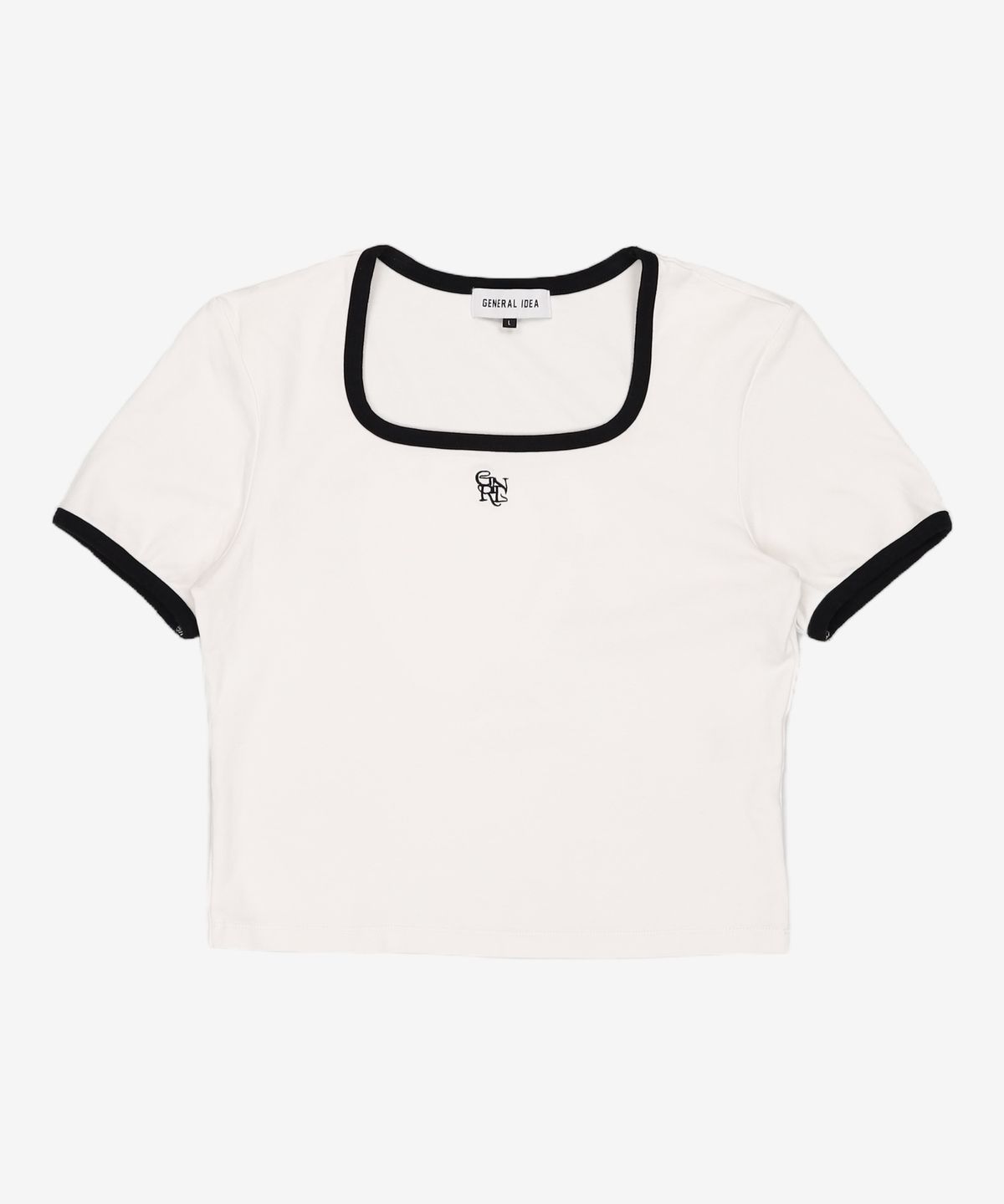 제너럴 아이디어(GENERAL IDEA) GNRL 스퀘어 배색 반팔티 [WHITE] / WBD1L01510 L