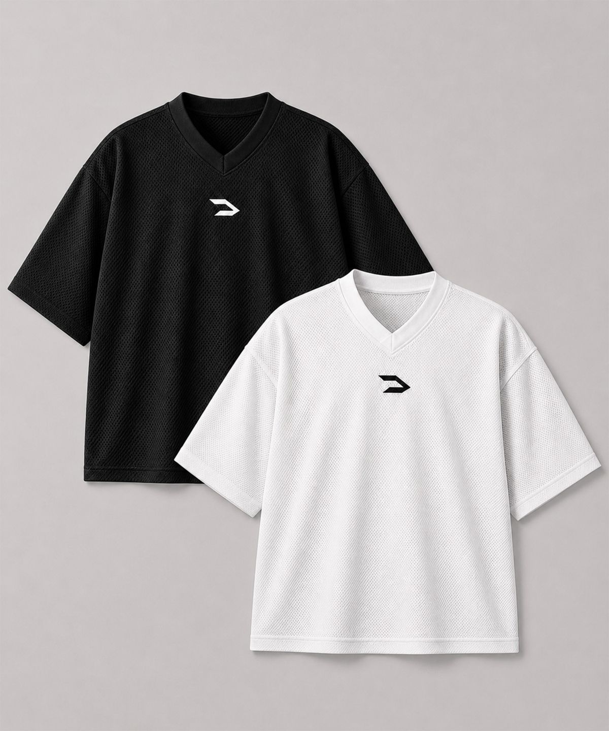 씨알티원(CRTONE) CRTONE 오버핏 메쉬 V넥 티셔츠