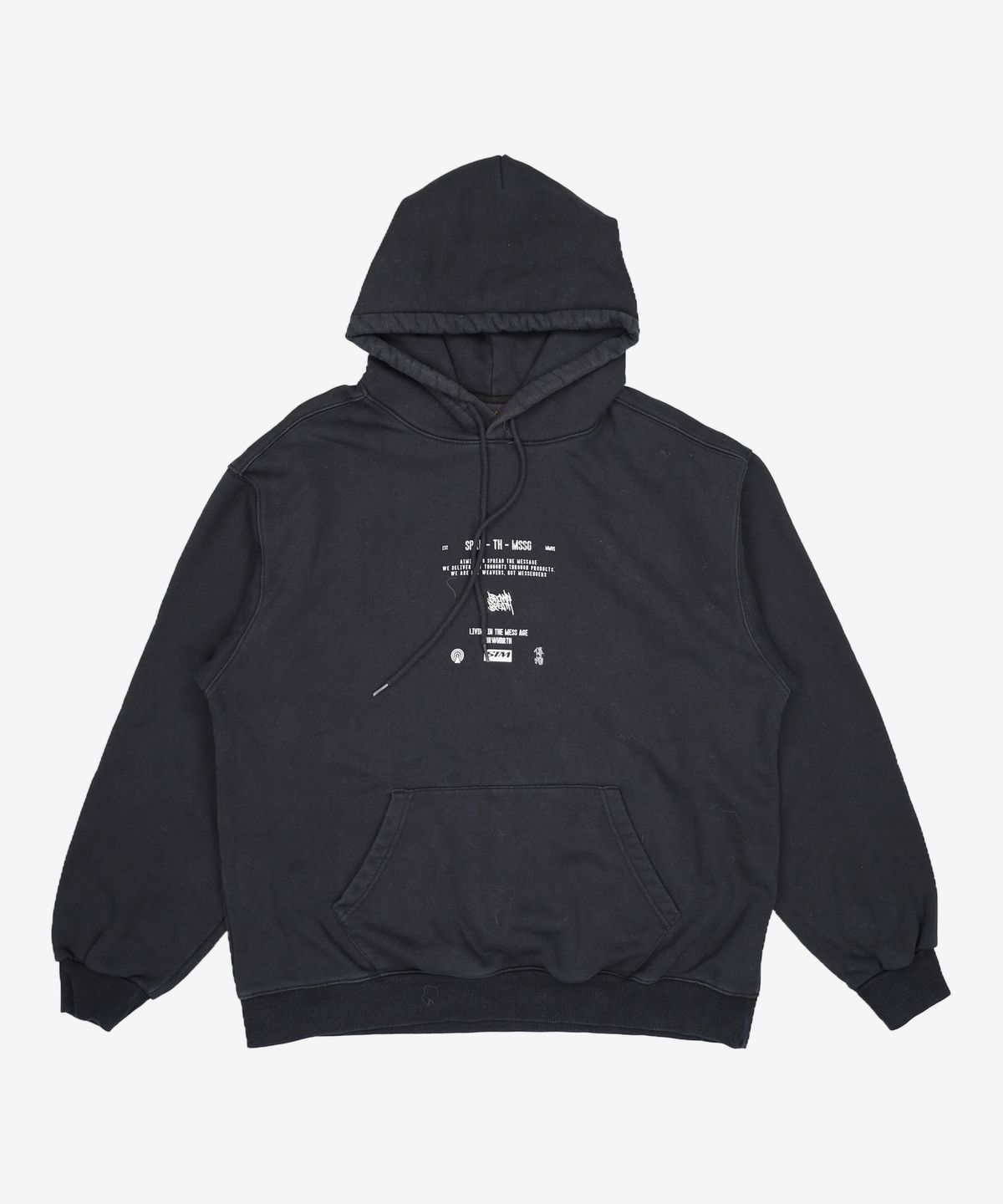 브라운브레스(BROWNBREATH) SIGNAL TAG HOODIE - BLACK XL