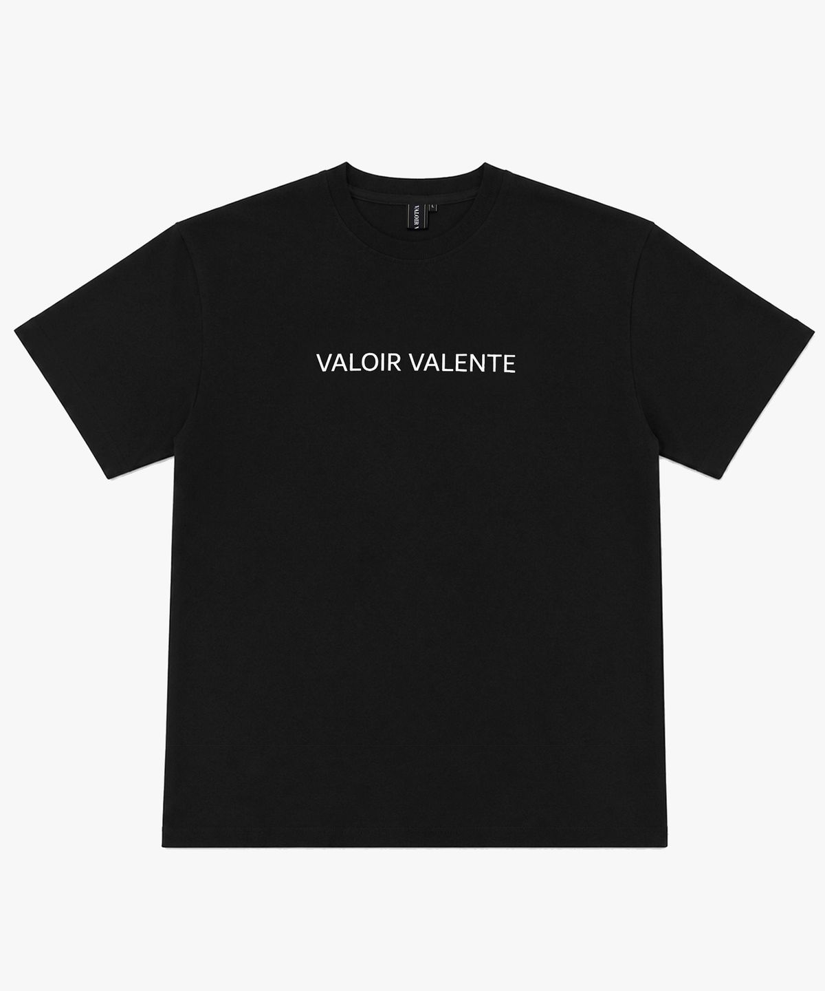 발루아발렌테(VALOIR VALENTE) 절개 반팔 크루넥 블랙