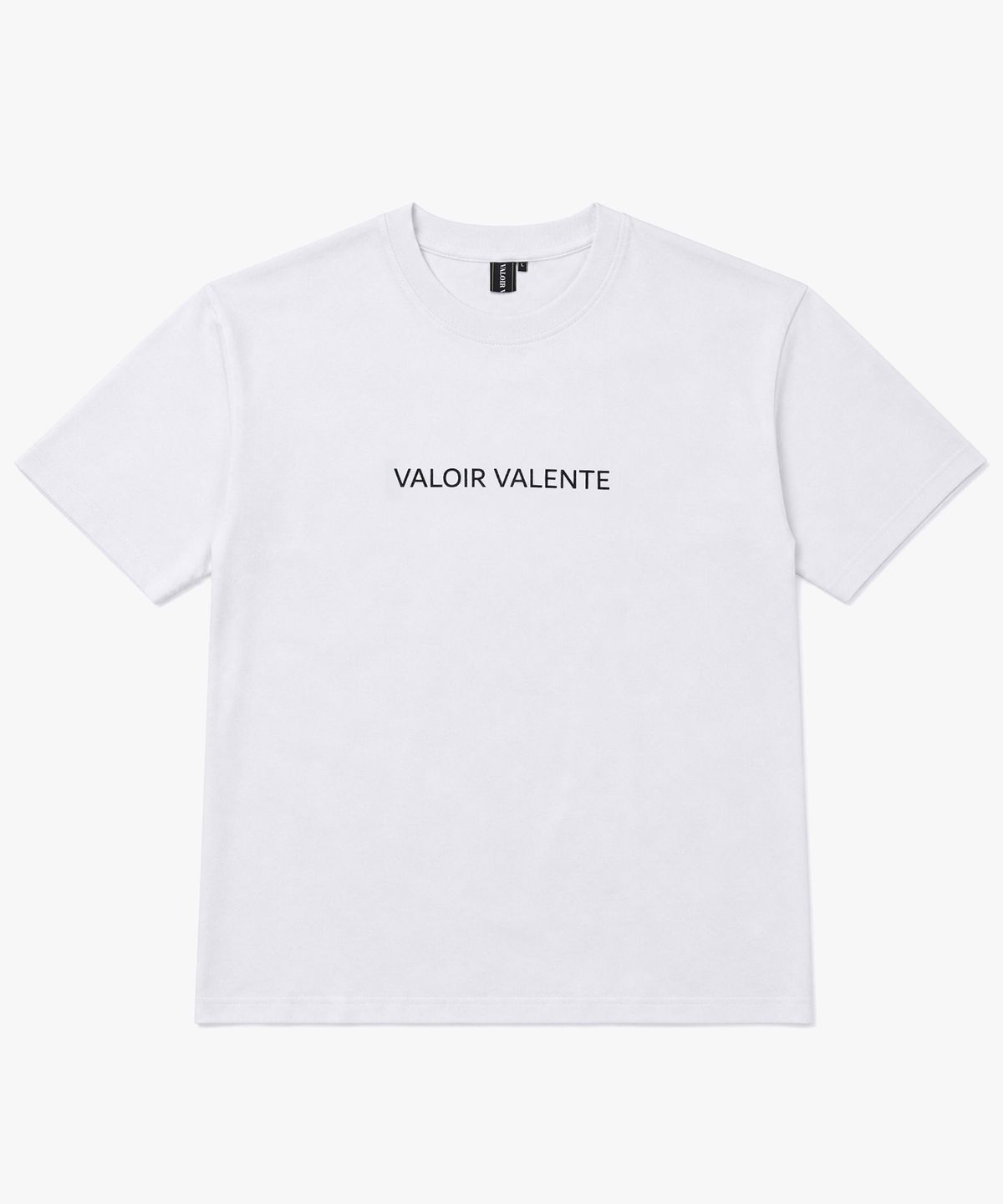발루아발렌테(VALOIR VALENTE) 절개 반팔 크루넥 화이트