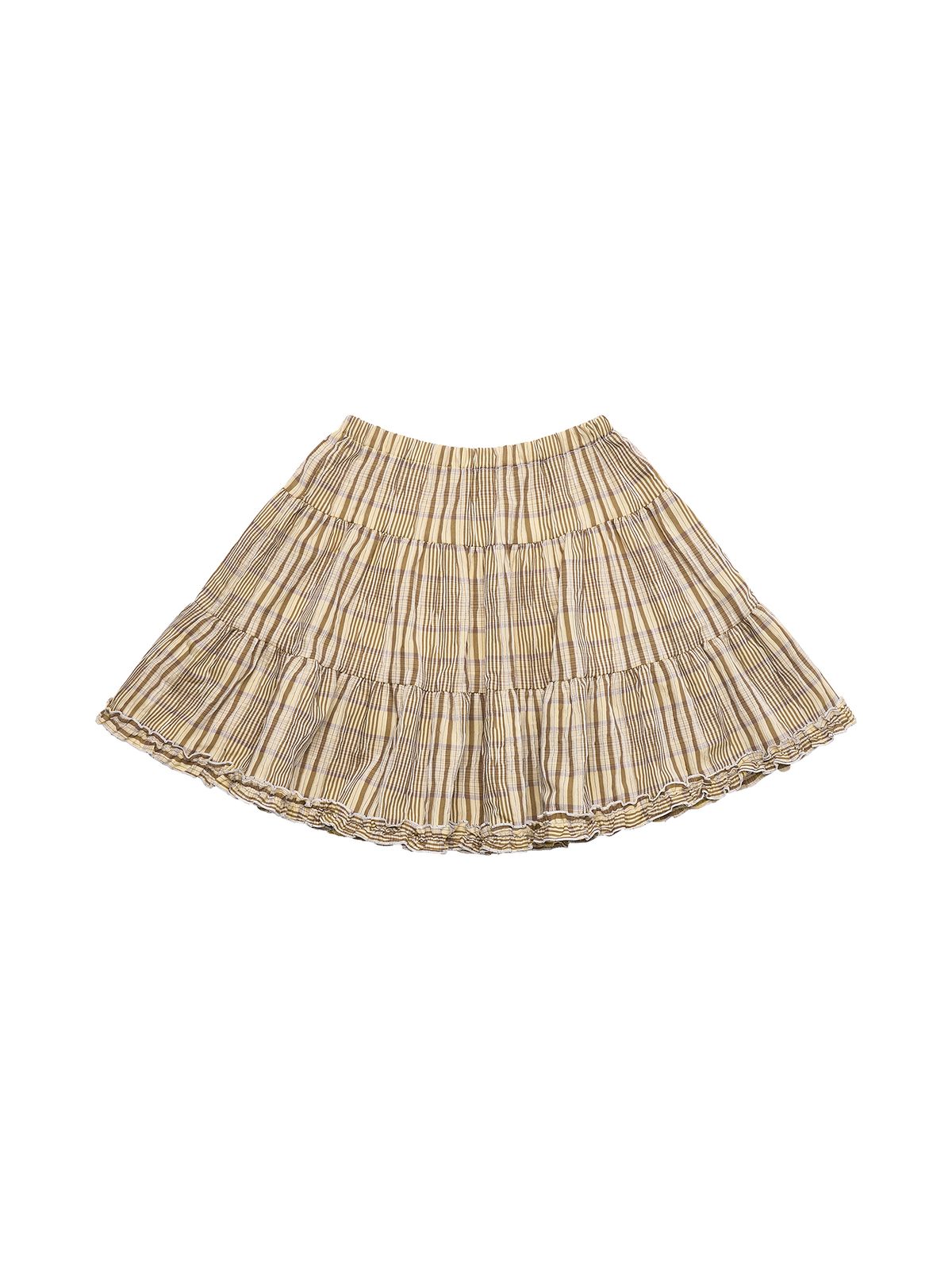 시오(SIO) SHIRRING CHECK MINI SKIRT [LEMON]