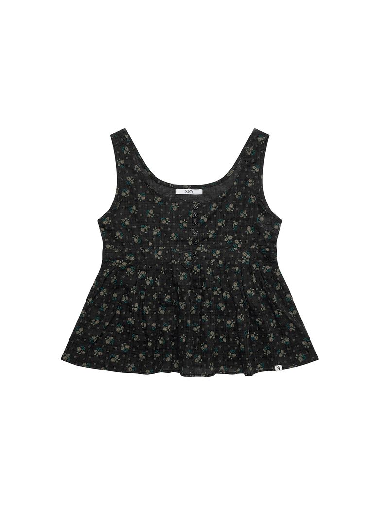POSY SLEEVELESS BLOUSE [BLACK]