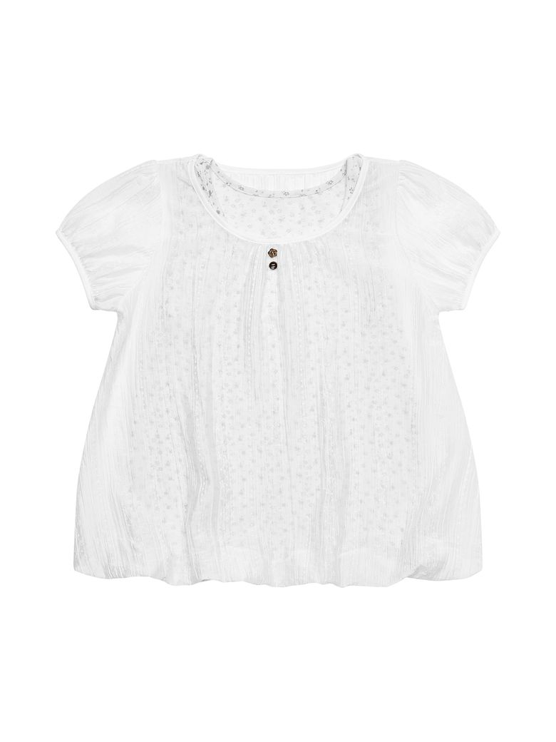 SEE THROUGH PUFF SLEEVE TOP [WHITE]