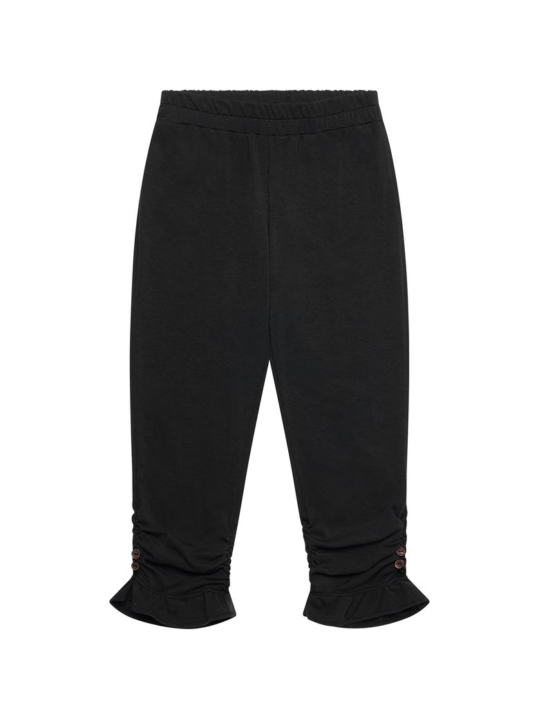 SIDE BUTTON LEGGINGS PANTS [BLACK]