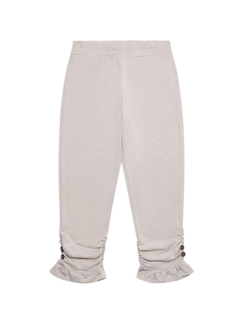 SIDE BUTTON LEGGINGS PANTS [BEIGE]