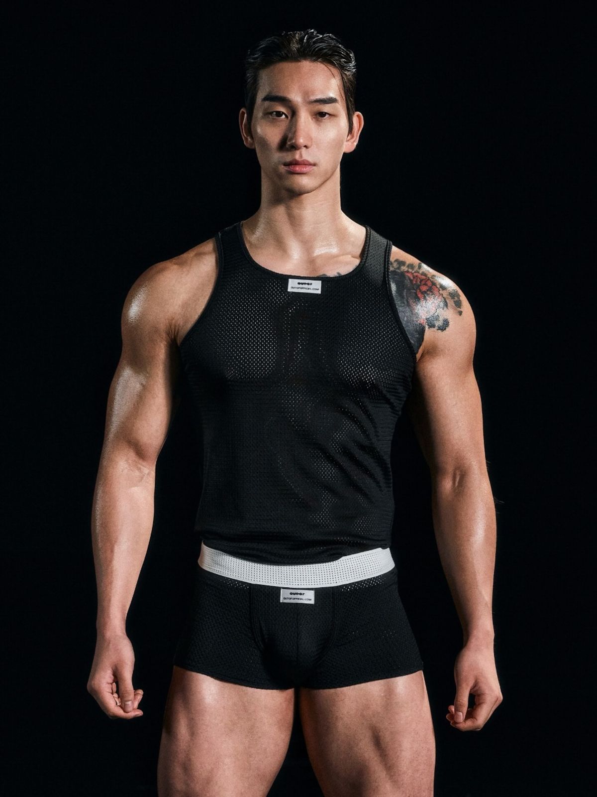 아웃오브(OUTOF) White Band Mesh Trunk