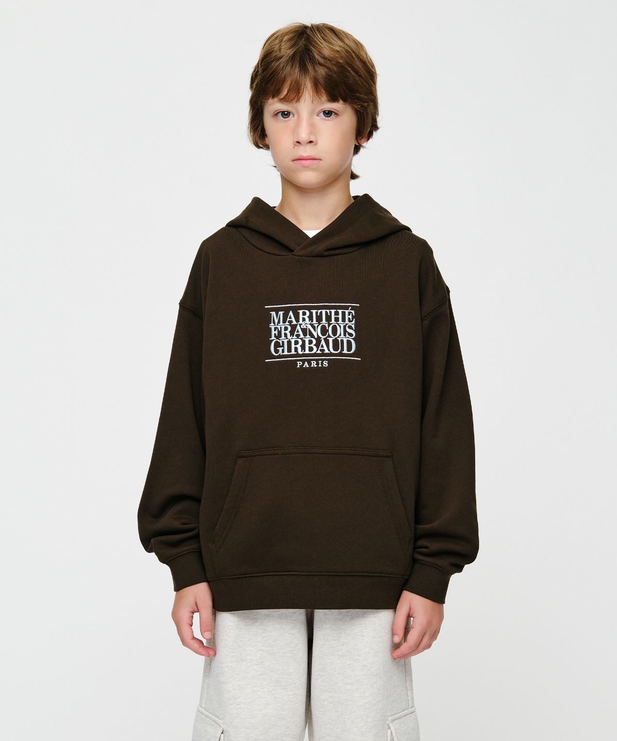 마리떼 키즈(MARITHÉ KIDS) KIDS CLASSIC LOGO HOODIE brown