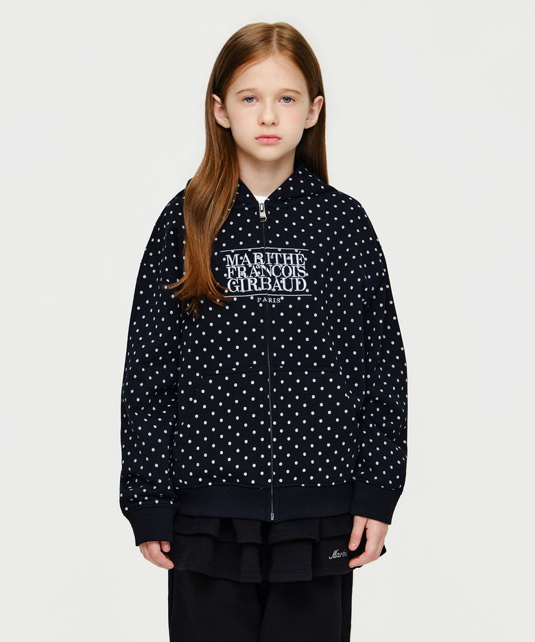 KIDS CLASSIC LOGO EMBROIDERY HOODIE ZIP-UP dot