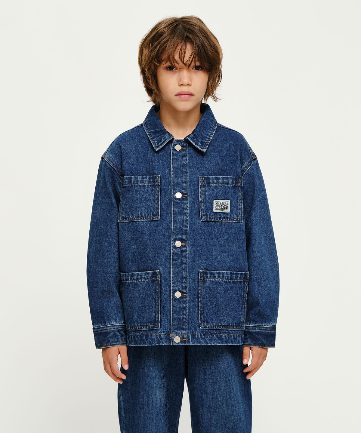 마리떼 키즈(MARITHÉ KIDS) KIDS LETTERING LOGO DENIM JACKET blue
