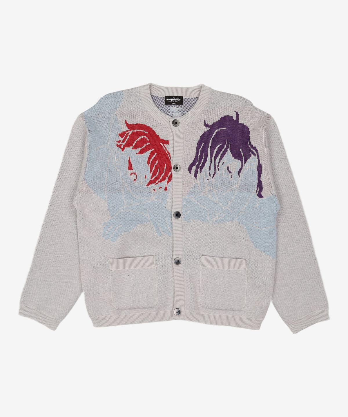 나이스고스트클럽(NICEGHOSTCLUB) ANGELS KNIT CARDIGAN_GREY(NG2FSUK681A) L