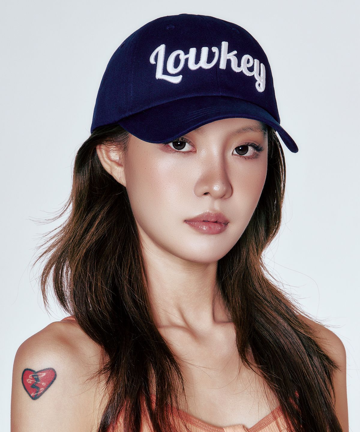 스틸로우키(STILL LOWKEY) Script Ball Cap_NAVY