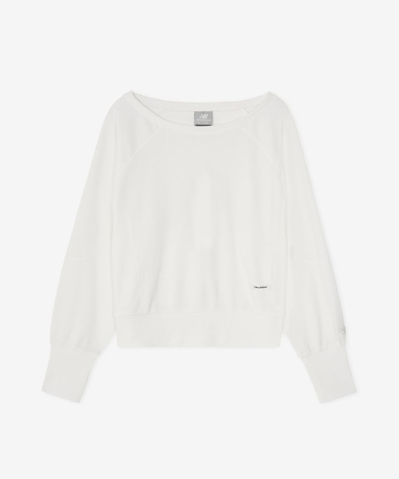 NBNCG3W112 / WOMEN AIRY 와플 맨투맨 (WHITE)