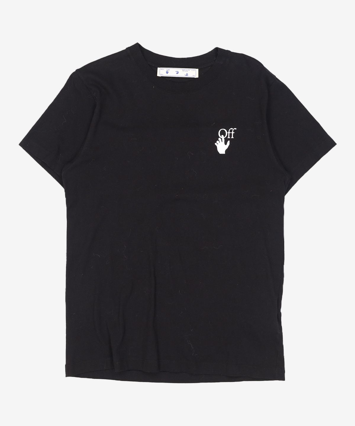 오프화이트(OFF-WHITE) 남성 스프레이 마커 애로우 로고 티셔츠 - 블랙 / OMAA027S21JER0051001 M