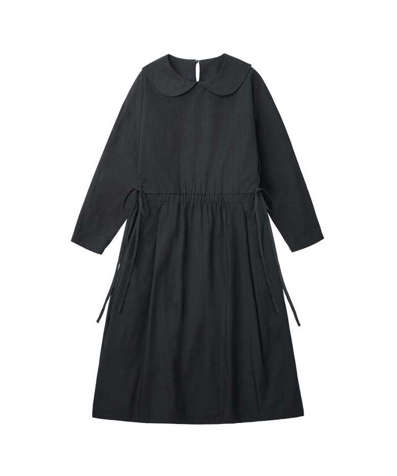 CHECK VOLUME  DRESS - DARK GREEN