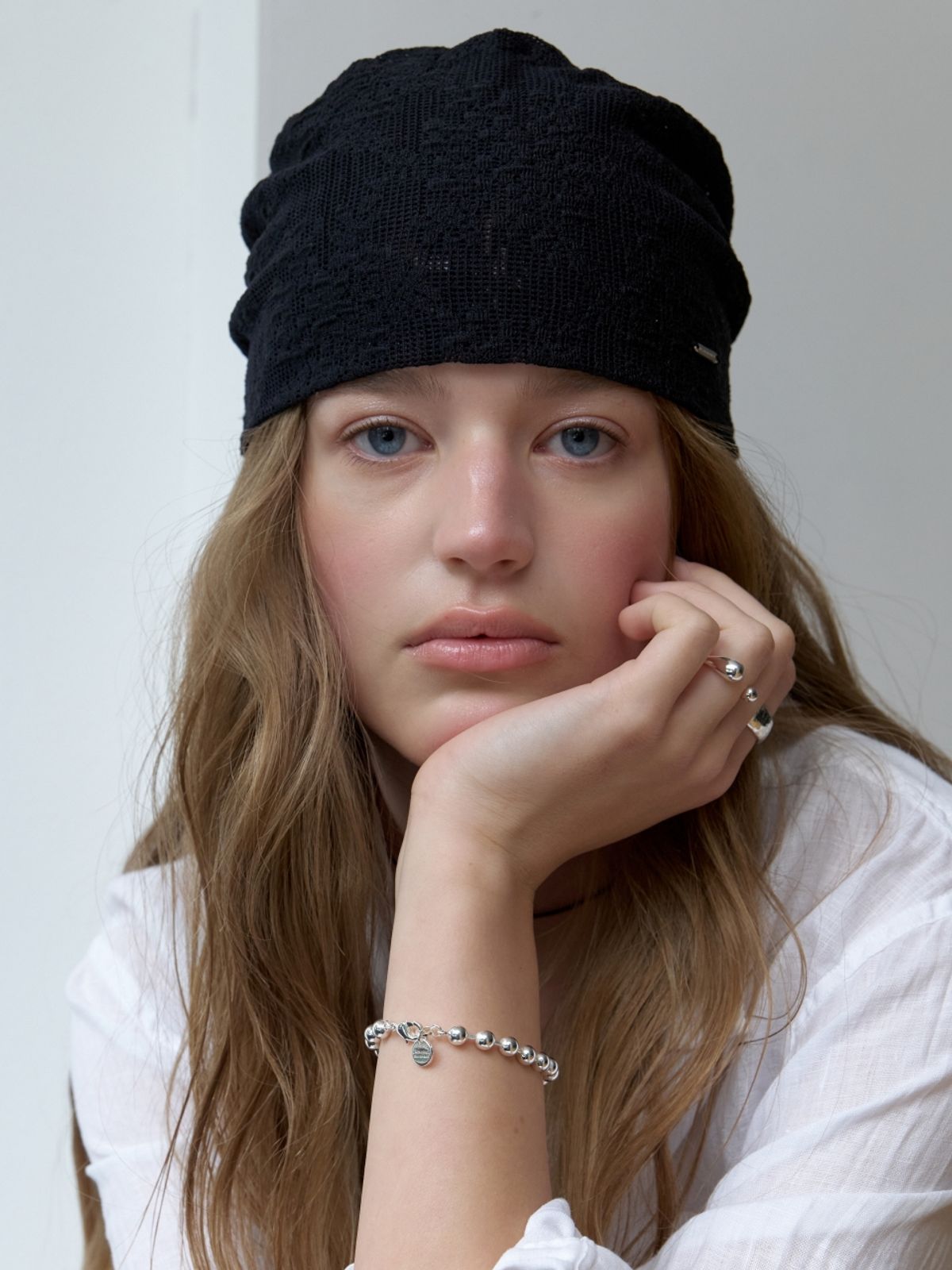 러브미몬스터(LOVE ME MONSTER) Bohemian Flower Lace Beanie_BLACK (L262MCP020)