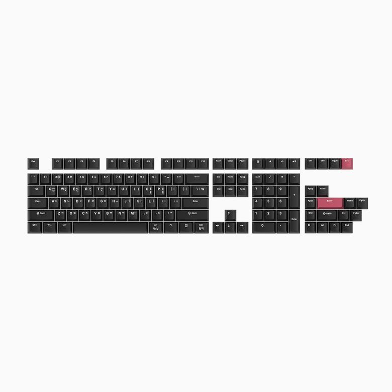더블샷 샤인스루 PBT 한글 키캡 이중사출 교체용 세트 체리 LED 투과 126키