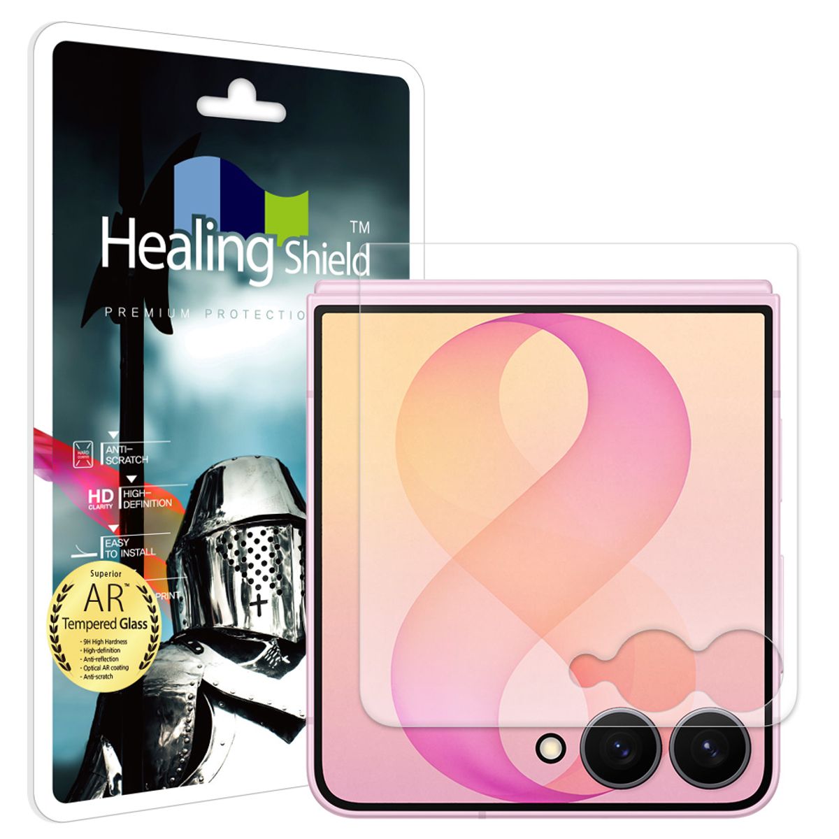 힐링쉴드(HEALINGSHIELD) 갤럭시 Z플립8 AR 고화질 외부액정 강화유리필름 1매