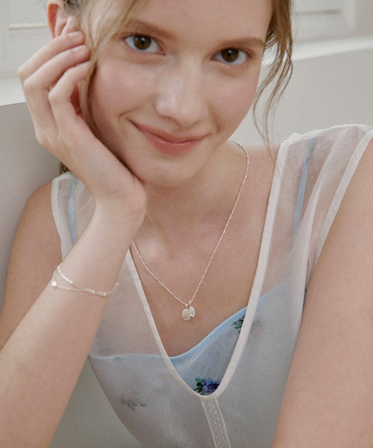세인트스코트런던(ST.SCOTT LONDON) Mellow Duo Necklace /  STJ-NB1728WG