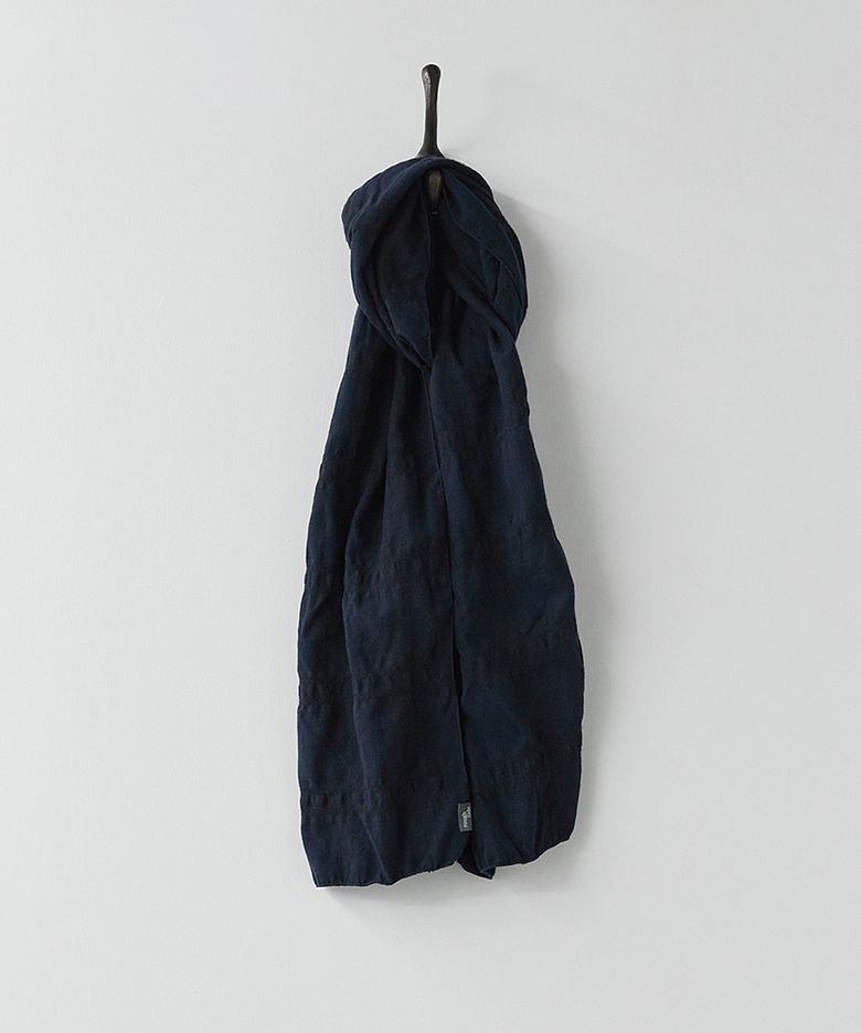 Crease Check Scarf Navy