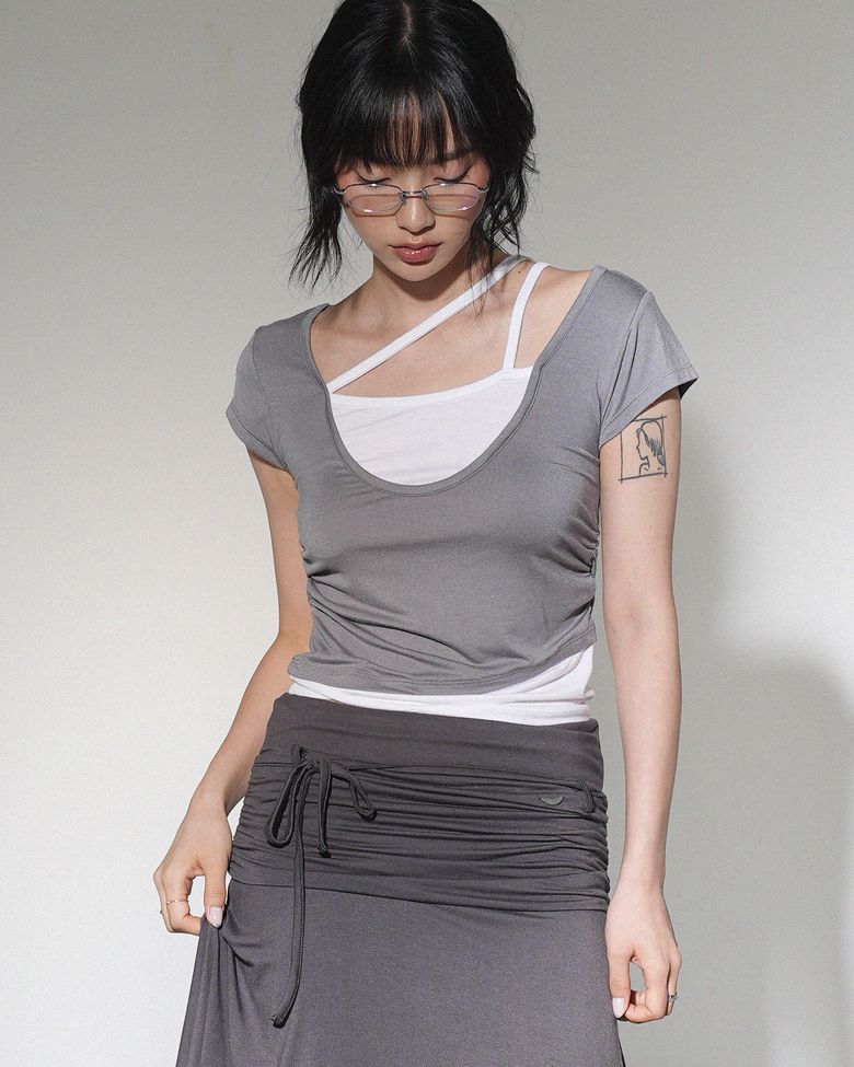 Asymmetry Layered Tee (Grey)