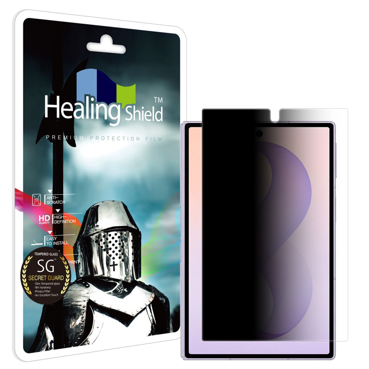 힐링쉴드(HEALINGSHIELD) 갤럭시 Z폴드8 와이드 사생활보호 정보보안 외부액정 강화유리필름 1매