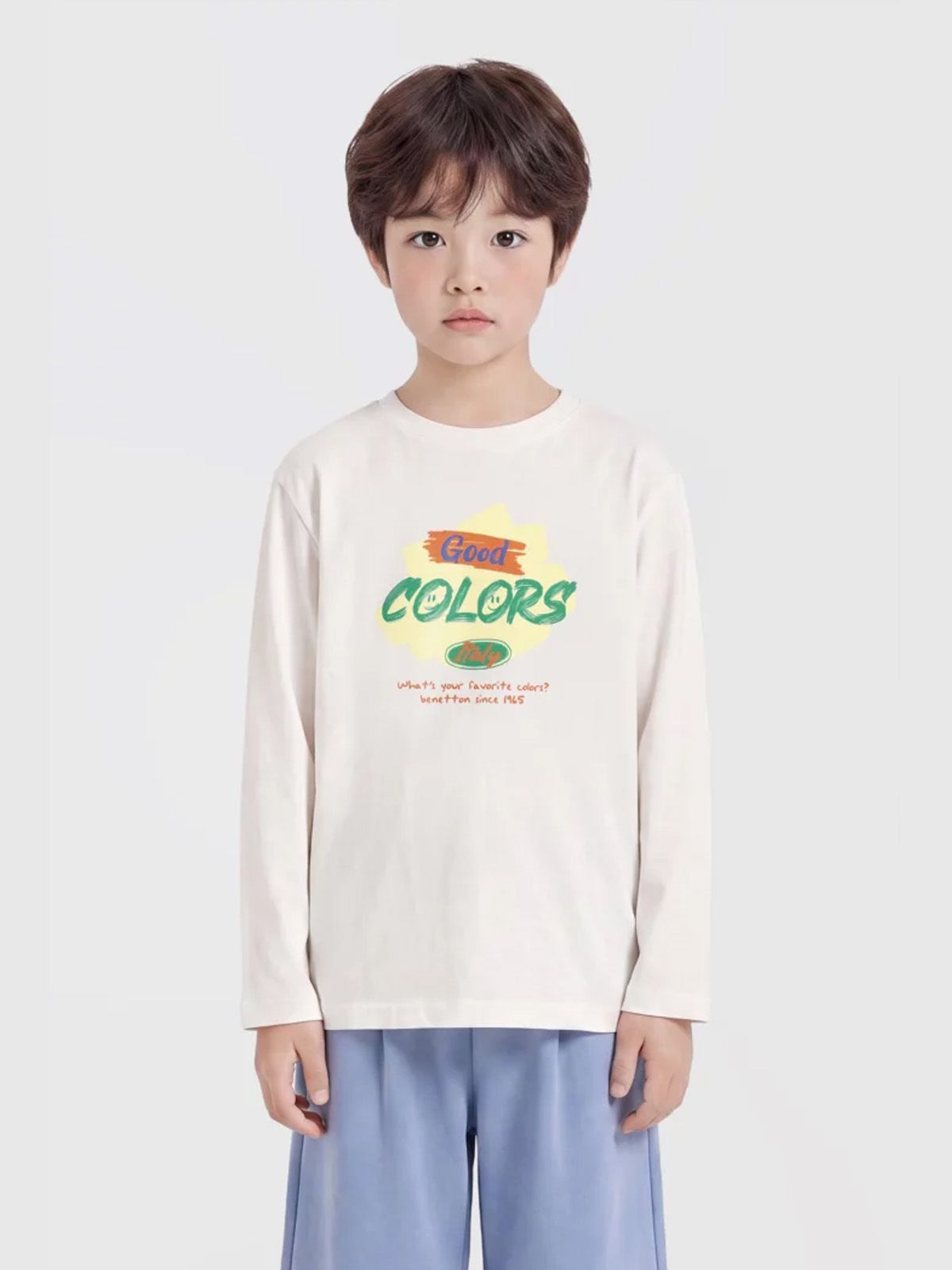 베네통키즈(BENETTONKIDS) 그래픽 싱글 티셔츠_QATS02641IV