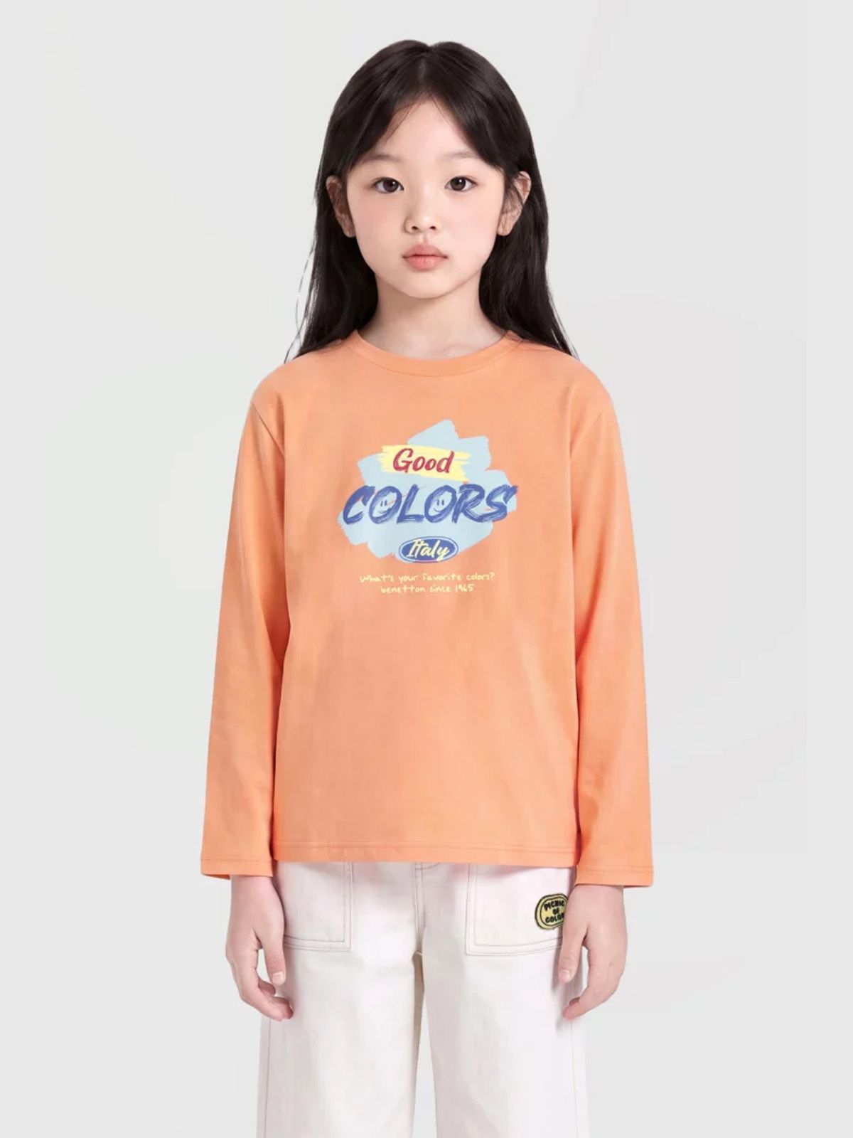 베네통키즈(BENETTONKIDS) 그래픽 싱글 티셔츠_QATS02641OR