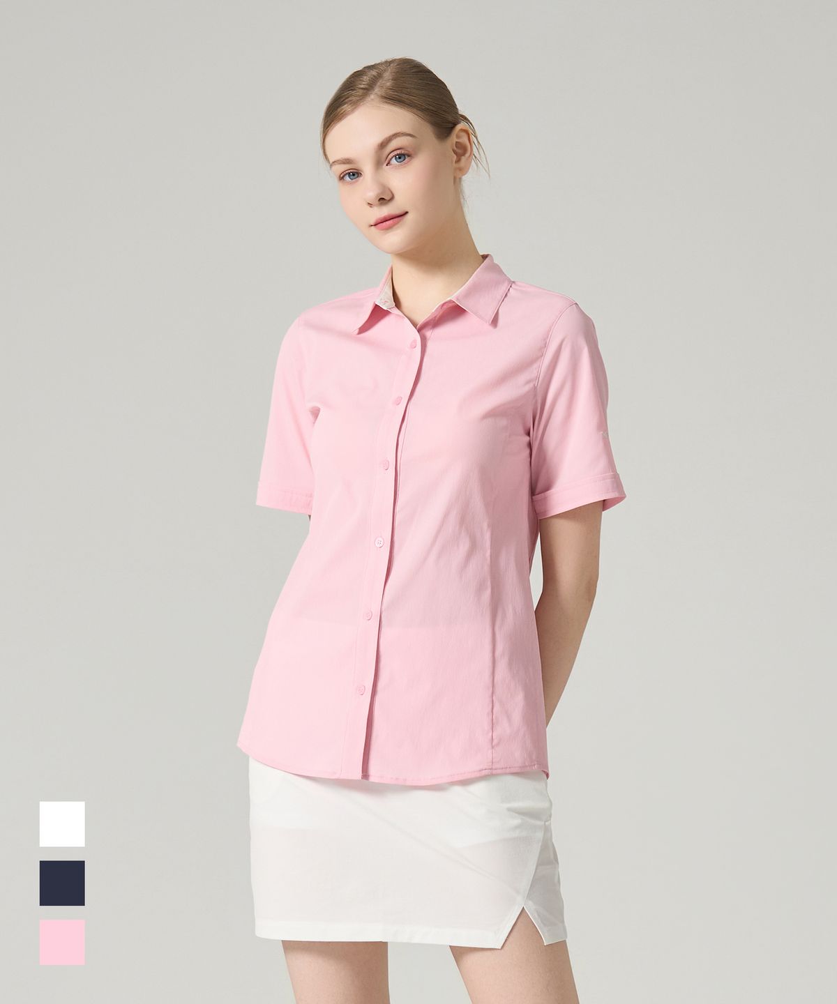 밀레골프(MILLET GOLF) 크링클 반팔 셔츠 여성 3color