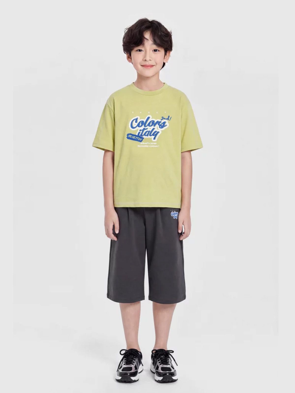 베네통키즈(BENETTONKIDS) 7부 버뮤다 팬츠_QASP02641CG