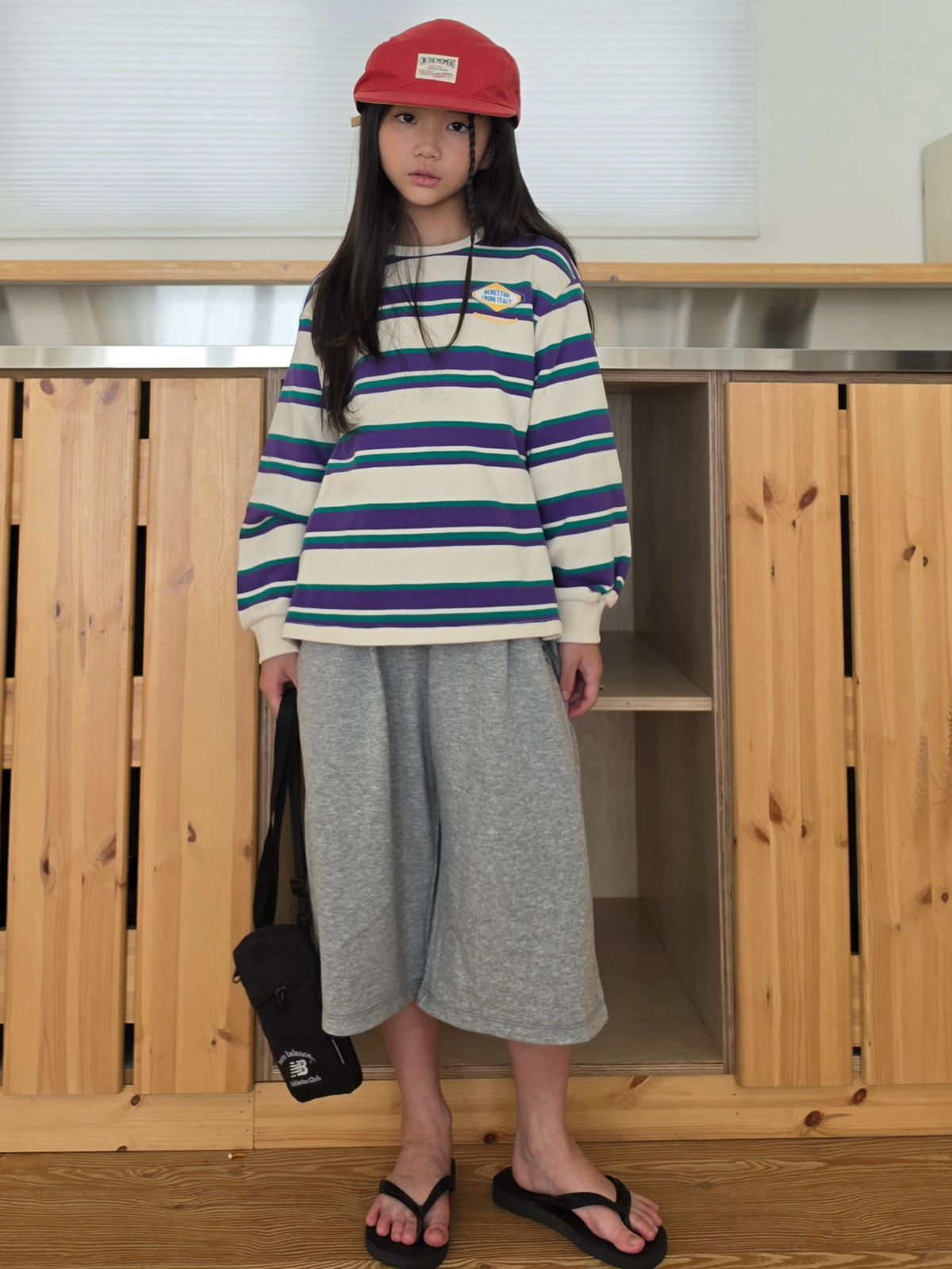 베네통키즈(BENETTONKIDS) 7부 버뮤다 팬츠_QASP02641MG