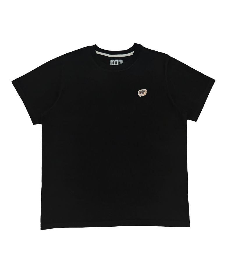 HUMAN X FOOTPRINT APPLIQUE T-SHIRT (BLACK)