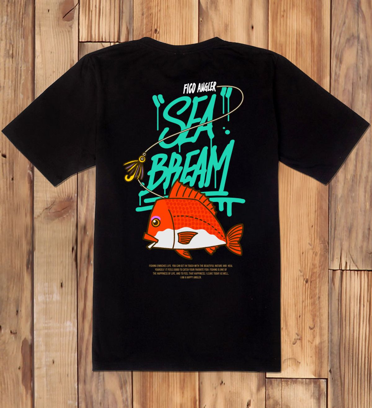 돌돌(DOLDOL) FICO-tshirts-421 피코앵글러 참돔 타이바라 낚시 디자인 티셔츠 반팔티