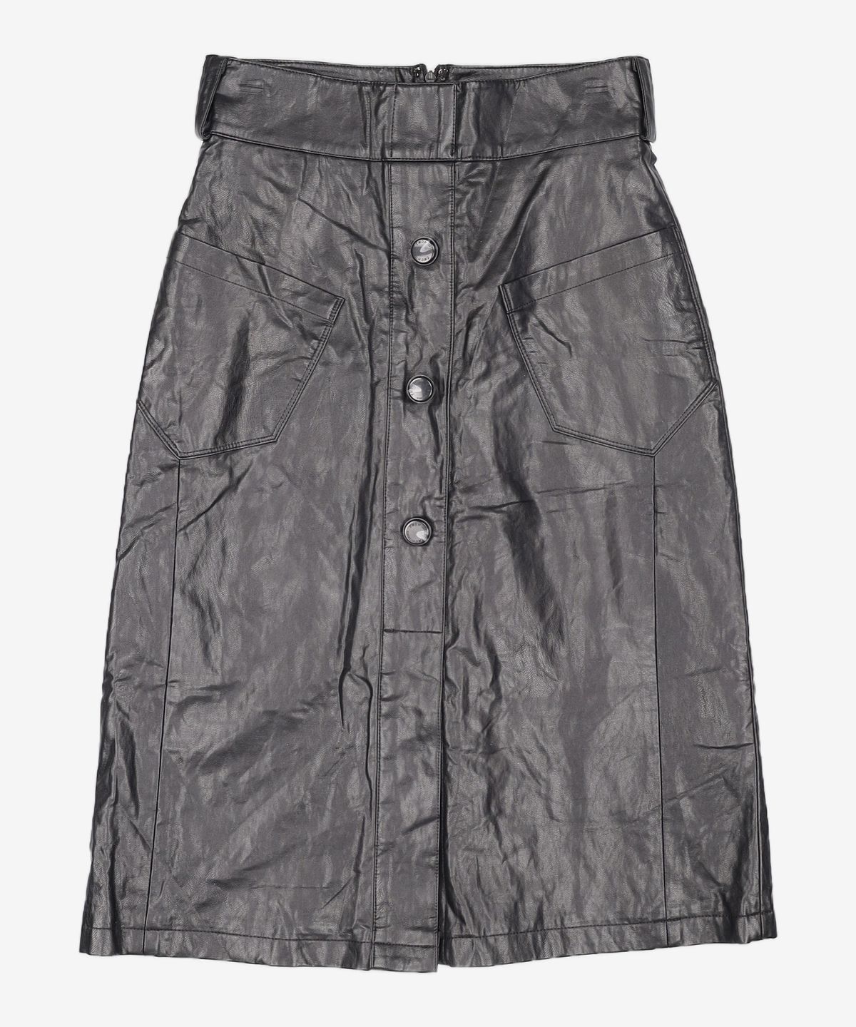 티엠오 바이 써틴먼스(TMO BY 13MONTH) TWO POCKET LEATHER SKIRT (BLACK) FREE