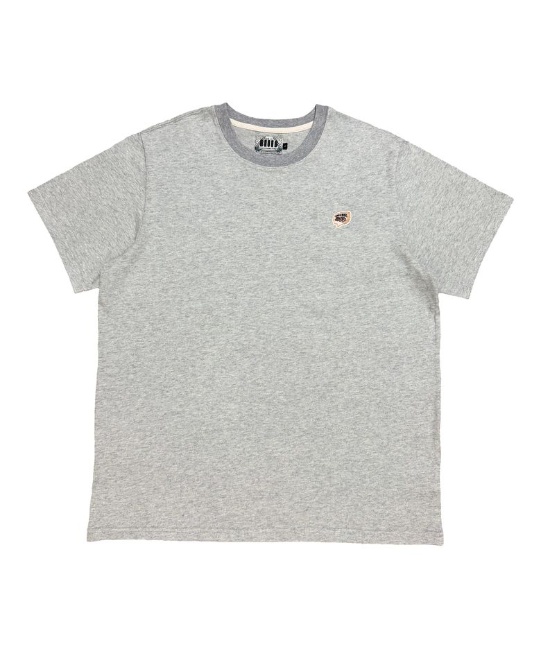 HUMAN X FOOTPRINT APPLIQUE T-SHIRT (GREY)
