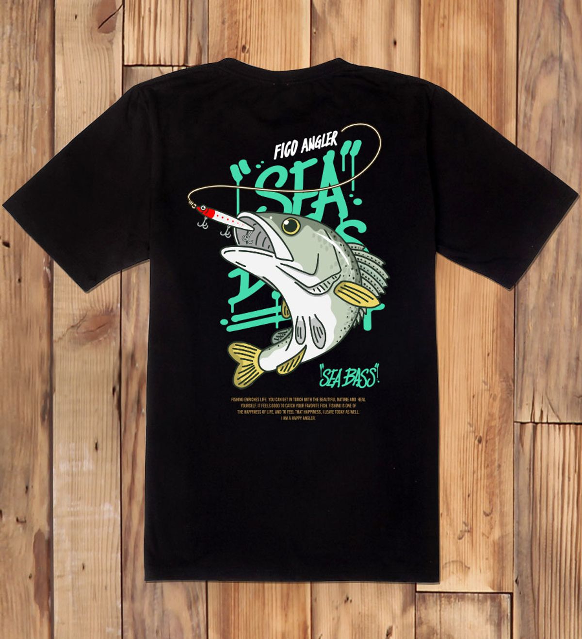 돌돌(DOLDOL) FICO-tshirts-424 피코앵글러 넙치농어 낚시 디자인 티셔츠 반팔티