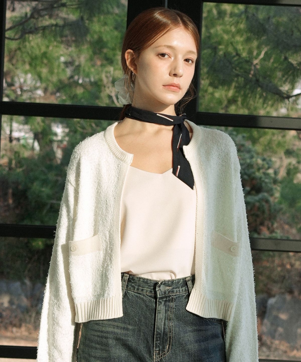 블레티(VLETI) Open Pocket Knit Cardigan (Ivory)