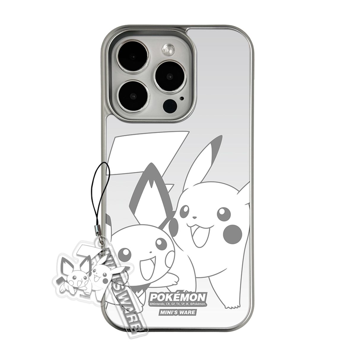 미니스웨어(MINI'S WARE) Pokemon Gray MagSafe Glossy Case_Pikachu & Pichu