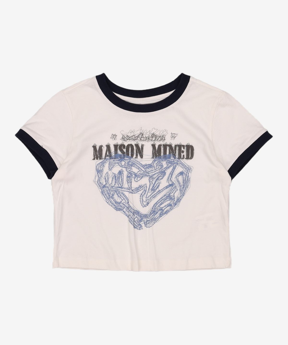 메종미네드(MAISON MINED) (W) DOODLE HEART RINGER HALF T WHITE M