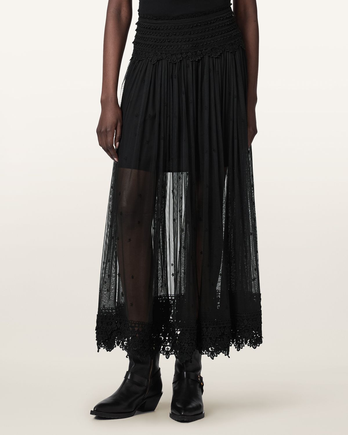 올세인츠(ALLSAINTS) 트릭시 레이스 스커트 W060RE-451
