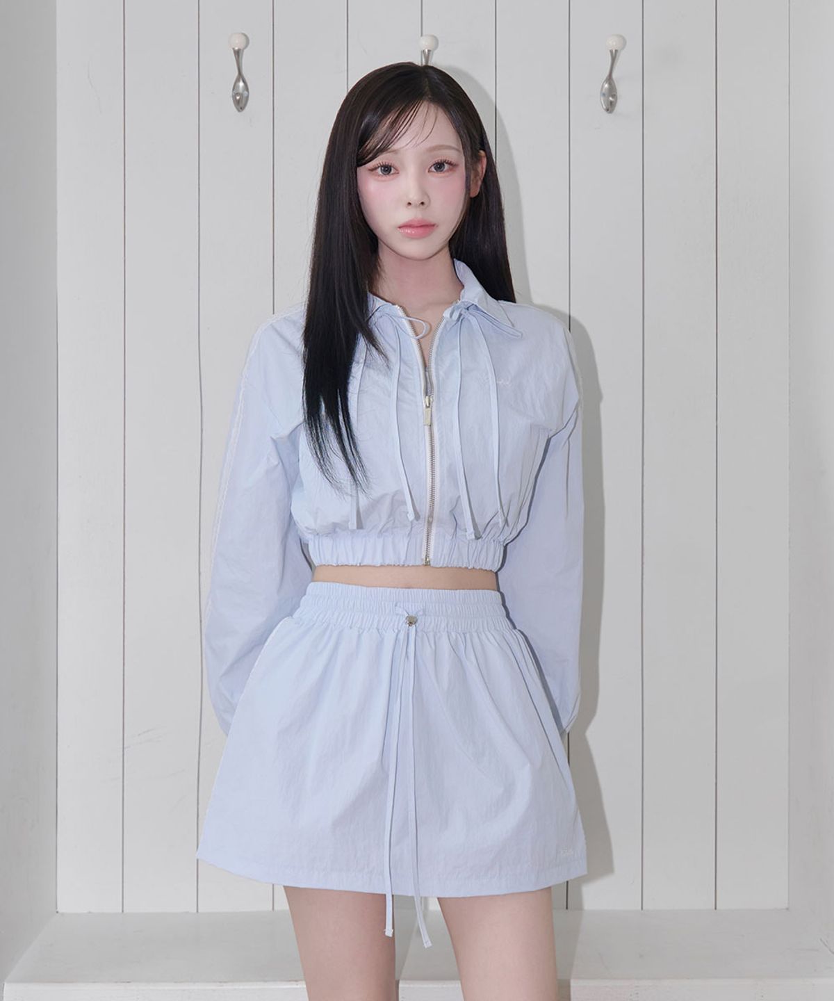 모아벨(MOABEL) ANORAK LACE SKIRT - BABY BLUE