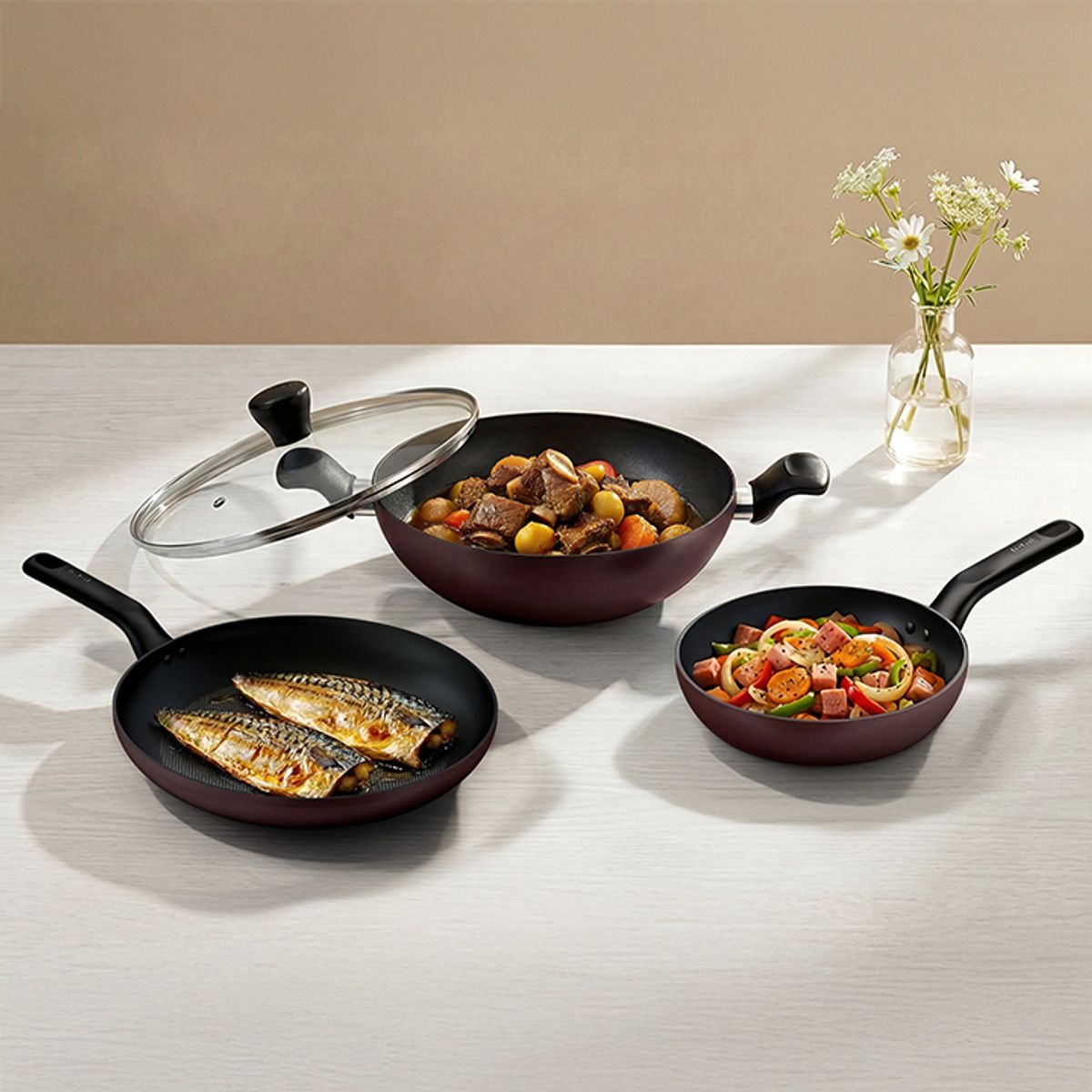 테팔(TEFAL) 인덕션 티타늄1X 퍼펙트 브라운 플러스 4P세트