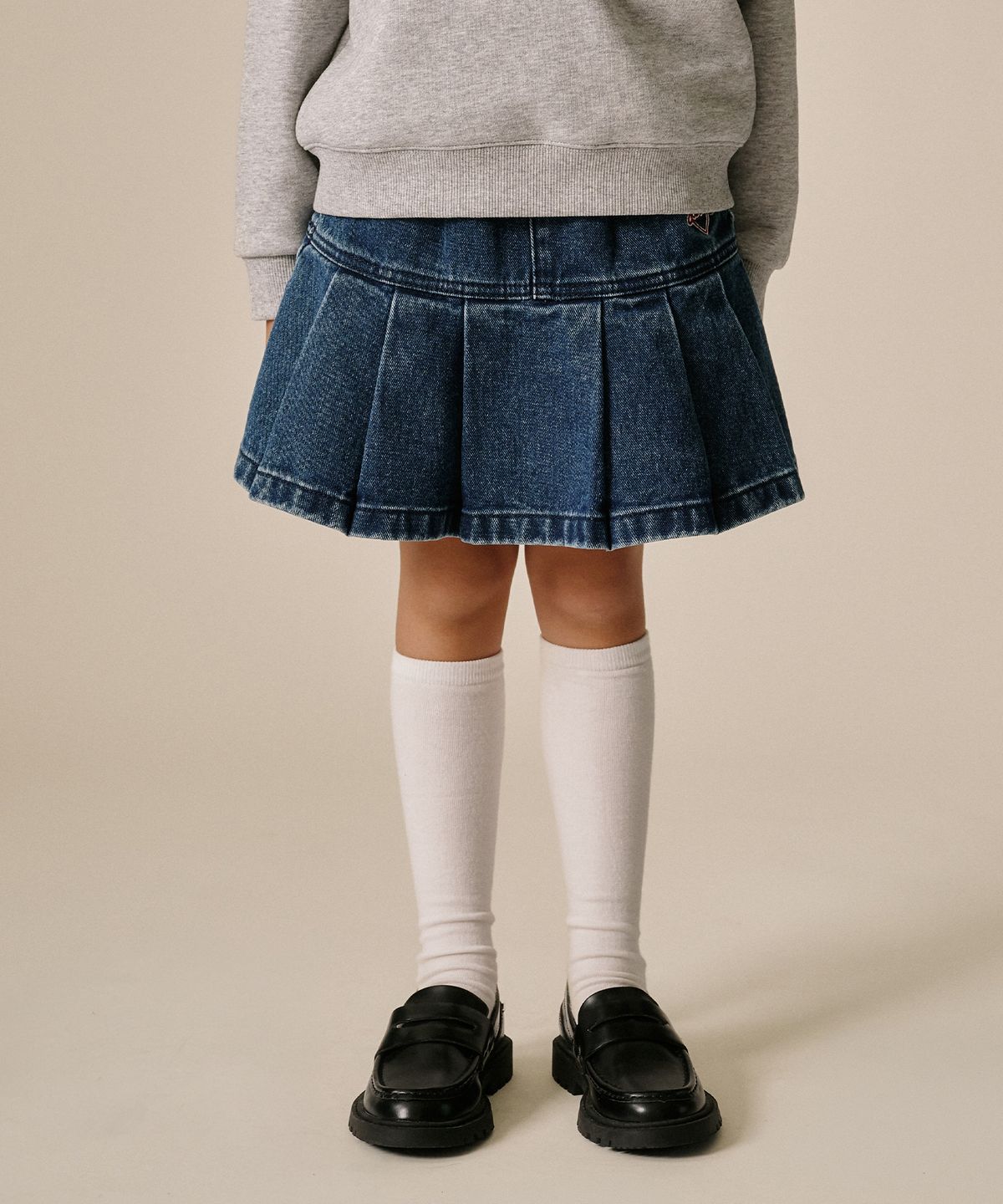 세터 키즈(SATUR KIDS) (K) 데님 플리츠 스커트 인디고