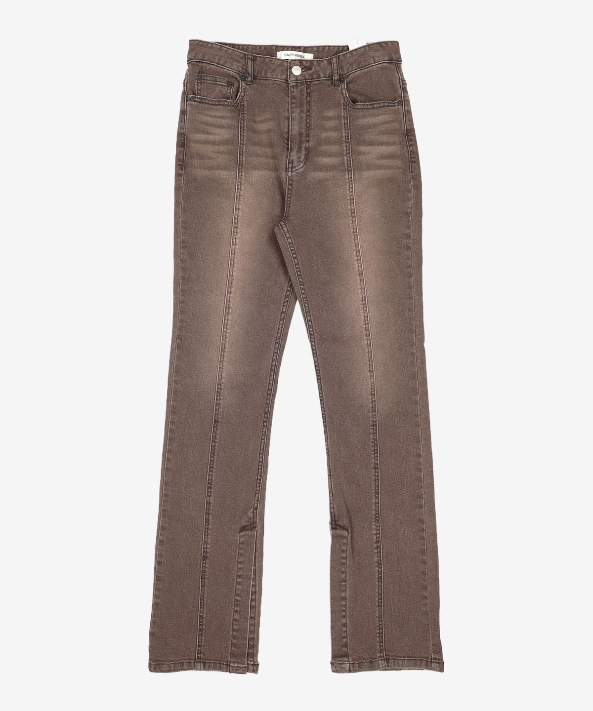 솔티페블(SALTY PEBBLE) SLIT SLIM JEAN [BROWN] 2