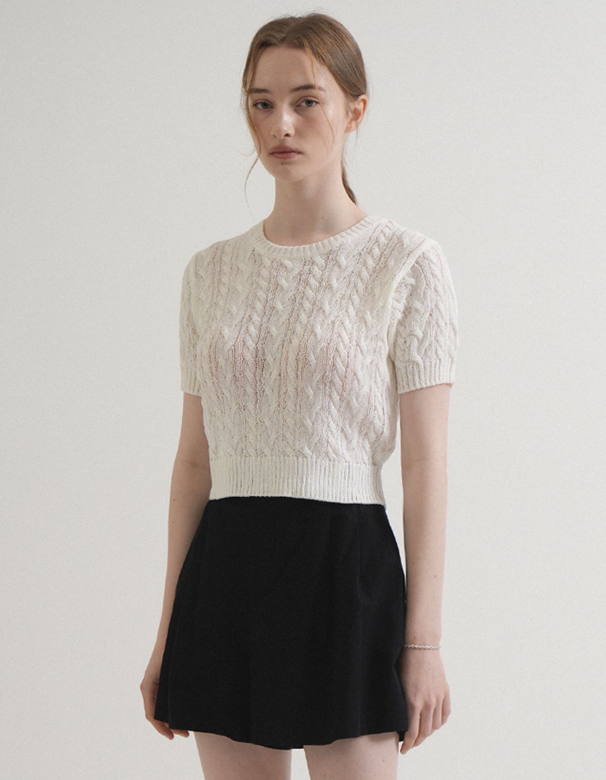블레티(VLETI) Summer Round Cable Half knit (White)